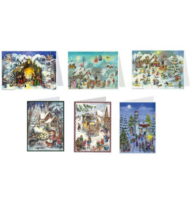 Adventskalenderkarte HochQuer sort.