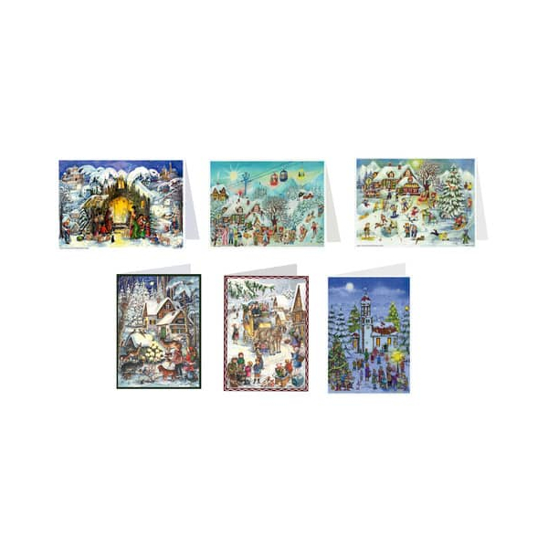 60 Stück Alpedia Adventskalender AK-2 Karten 6 Motive sortiert 4025985401495 Alpedia
