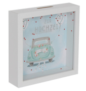 Spardose Kasten (mittel) 746103 , "Zur Hochzeit, Mr., Mrs."