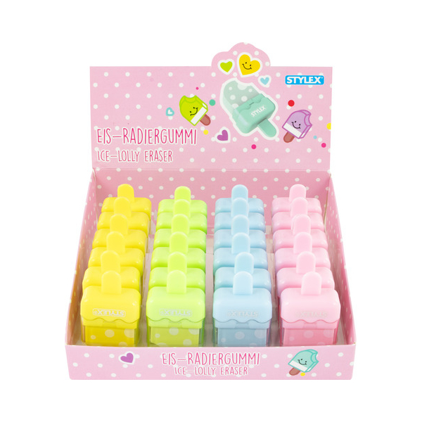 24 Stück Stylex Radiergummi Eis sortiert 4044186340761 Stylex