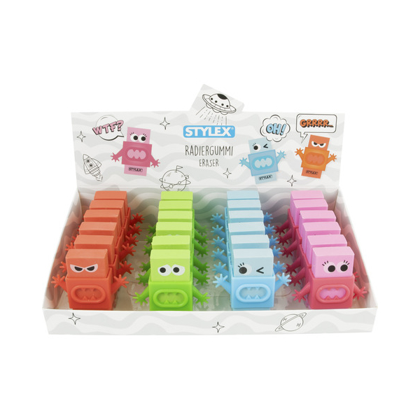24 Stück Stylex Radiergummi Monster sortiert 4044186341041 Stylex
