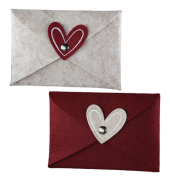 Geschenkkuvert Filz Herz cremerot sort.