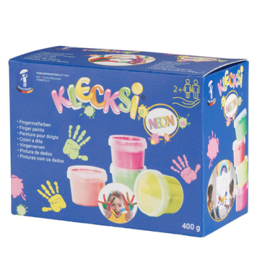 Fingerfarben-Set 4DS Klecksi neon