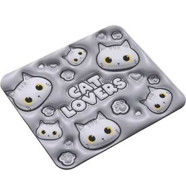 Mausmatte 3D Cats weißgrau