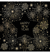 Neujahr Serviette33x33cm GoldenesNeujahr