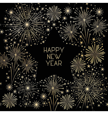 Neujahr Serviette33x33cm GoldenesNeujahr