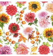 Servietten 13319770 / Herbstbl&uuml;te, 3-lagig, 33x33cm
