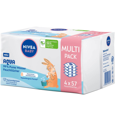 Feuchttücher AQUA weiß, 57 Tücher
