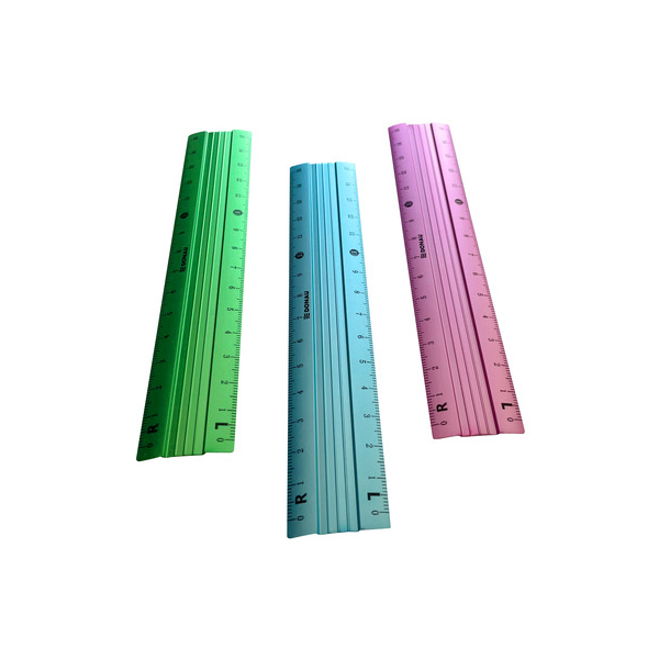 12 Stück Donau Alulineal 15cm R+L sortiert 9004546556251 Donau