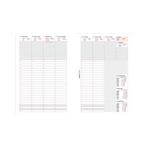 Bind Kalendereinlage B250826, bindSYSTEM, 1 Woche / 2 Seiten, 14,9x21cm (HxB) (A5), 2026 4021068026210 Bind