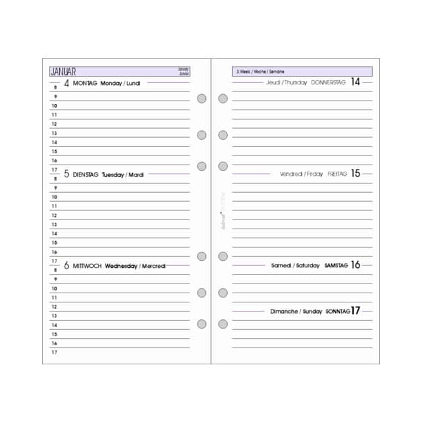 Bind Kalendereinlage B260226, 1 Woche /  2 Seiten, 95x172mm (HxB) (A6), 2026 4021068026272 Bind