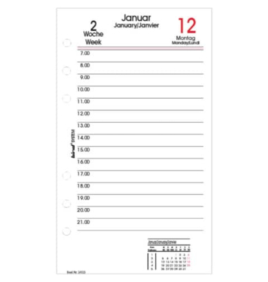 Kalendereinlage B260326, 1 Tag / 1 Seite,  (A6), 2025