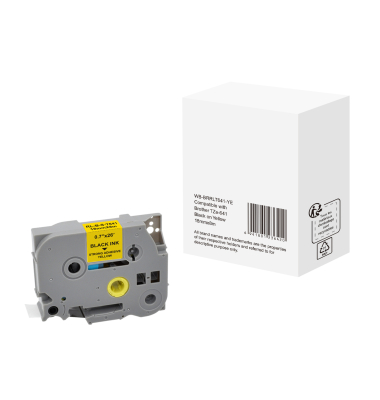 Schriftband WBBRRLT641YE, 18mm x 8m, schwarz/gelb, laminiert, kompatibel zu P-touch TZe-641