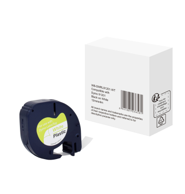 Schriftband wie Dymo S0721610 12mmx4m sw auf ws