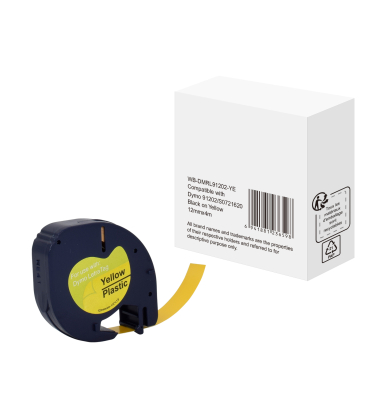Schriftband wie Dymo S0721620 12mmx4m sw auf ge