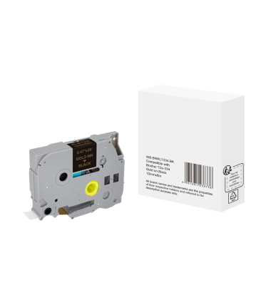 Schriftband wie Brother TZe-334 12mmx8m go auf sw