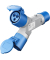 Camping 2-fach CEE-Verteiler blau