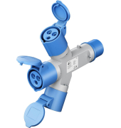 Camping 3-fach CEE-Verteiler blau