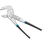 Zangenschlüssel 762-18 Parallele glatte Backen ermöglichen vollflächiges, beschädigungsfreies Greifen von Werkstücken 18,0 cm