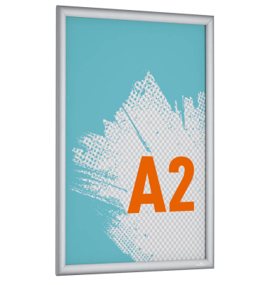 Plakat-Klapprahmen 500823, silber, A2, Aluminium