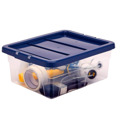 10 Bankers Box Aufbewahrungsboxen 15,0 l transparent, blau 32,0 x 40,0 x 17,0 cm