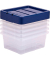 Aufbewahrungsbox 100135770, Kunststoff transparent/blau
