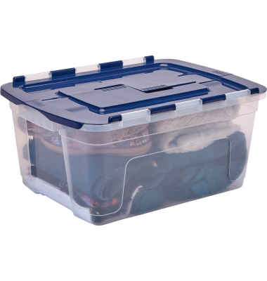3 Bankers Box Aufbewahrungsboxen 45,0 l transparent, blau 43,0 x 59,0 x 28,0 cm