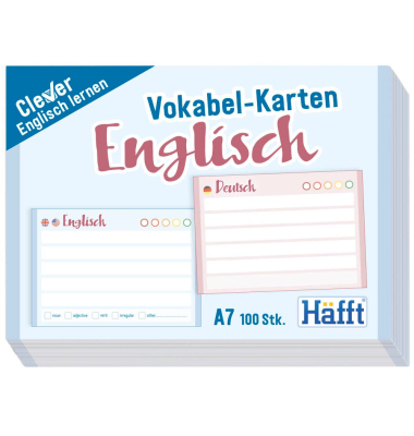 Verlag Karteikarten Vokabel-Karten Englisch DIN A7 blaurosa liniert Verlag Karteikarten Vokabel-Karten Englisch DIN A7 blaurosa liniert