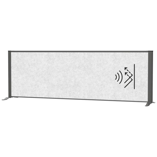 4002390105767 - MAUL Akustik-Tischtrennwand MAULconnecto 9852689 hellgrau 1600 x 500 cm 1 St