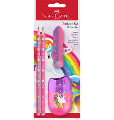 Einhorn Bleistift-Set HB pink, 1 Set