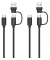USB-CA zu USB-C Kabel Set USB-Kabel Play & Charge 2 x 3,0 m schwarz