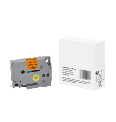 Schriftband wie Brother TZe-B31 12mmx5m sw auf or