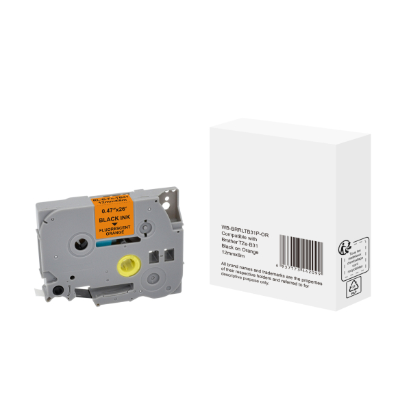 6937173442099 -  Schriftband WBBRRLTB31POR 12mm x 5m schwarz signalorange laminiert kompatibel zu P-touch TZe-B31 6937173442099 without brand