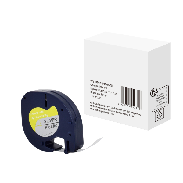 6937173442136 -  Schriftband WBDMRL91208SI 12mm x 4m schwarz silber metallic nein  6937173442136 without brand