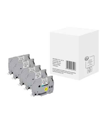 Schriftband wie Brother TZe-231 12mmx8m sw auf ws 5St Schriftband wie Brother TZe-231 12mmx8m sw auf ws 5St