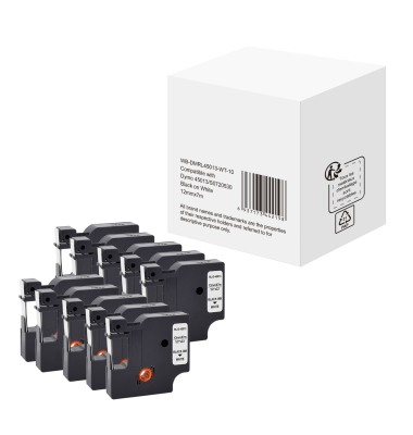 Schriftband WBDMRL45013WT10, 12mm x 7m, schwarz/wei&szlig;, kompatibel zu D1 45013 / S0720530