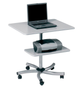 Stehpult, höhenverstellbar 74-112cm (H), 70x70cm (BxT), rechteckig, grau / silber