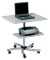 Stehpult, höhenverstellbar 74-112cm (H), 70x70cm (BxT), rechteckig, grau / silber