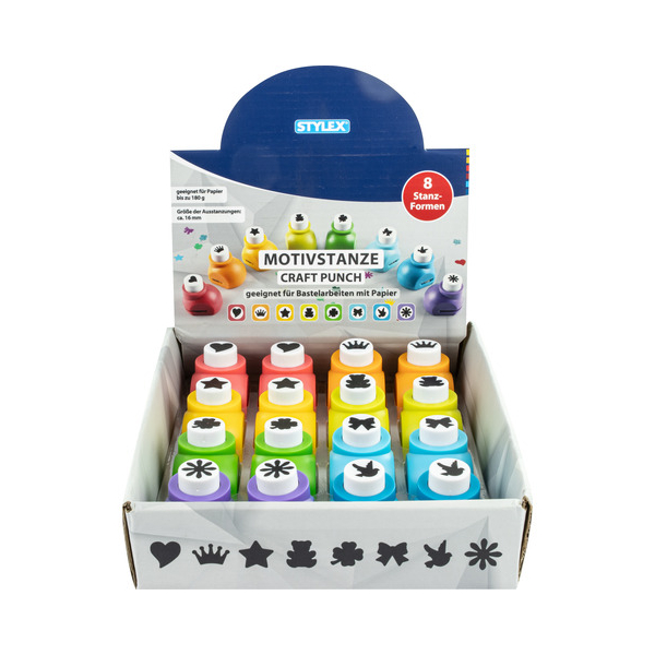 16 Stück Stylex Motivlocher 42617, farbig sortiert 4044186426175 Stylex
