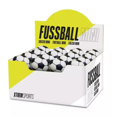 Mini-Fußball Gummi 6cm schwarzweiß