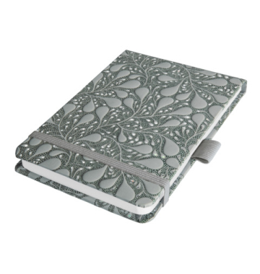 Notizbuch JN360, Notizblock, schwarz/grau, A6+, kariert, 100g, 79 Blatt