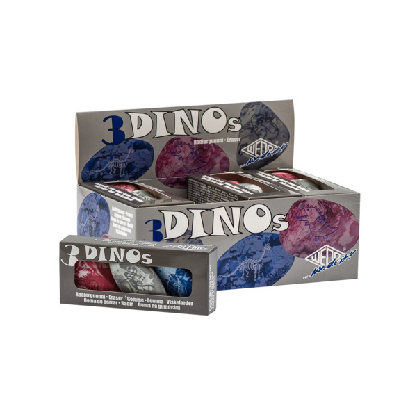 12 Stück WEDO Radierer Dino Fossil 3ST sortiert 4003801874364 WEDO 3 Stück