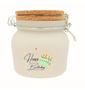 Spardose Glas Geburtstag weiß