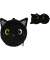 Kuschelkissen und Schlafmaske Black Cat
