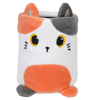 Schreibköcher Plüsch Cats orange