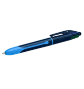 4-Farben-Kugelschreiber Smooth blau, Schreibfarbe: farbsortiert
