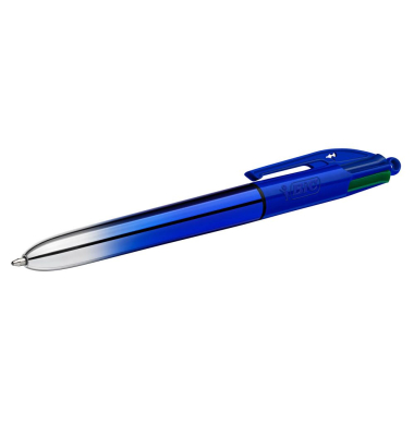 4-Farben-Kugelschreiber Smooth Gradient blau, Schreibfarbe: farbsortiert