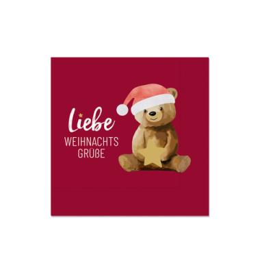 Weihn.Zelltuchserviette Bär