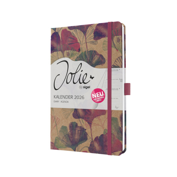 2 Stück Sigel Buchkalender J6809, pink, violett, hellgrün, 1 Woche / 2 Seiten, 13,5x20,3cm (A5) 4004360769955 Sigel