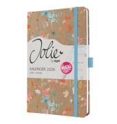 Buchkalender J6807, Jolie, braun, blau, rot, orange, 1 Woche / 2 Seiten, 13,5x20,3cm (A5), 2027